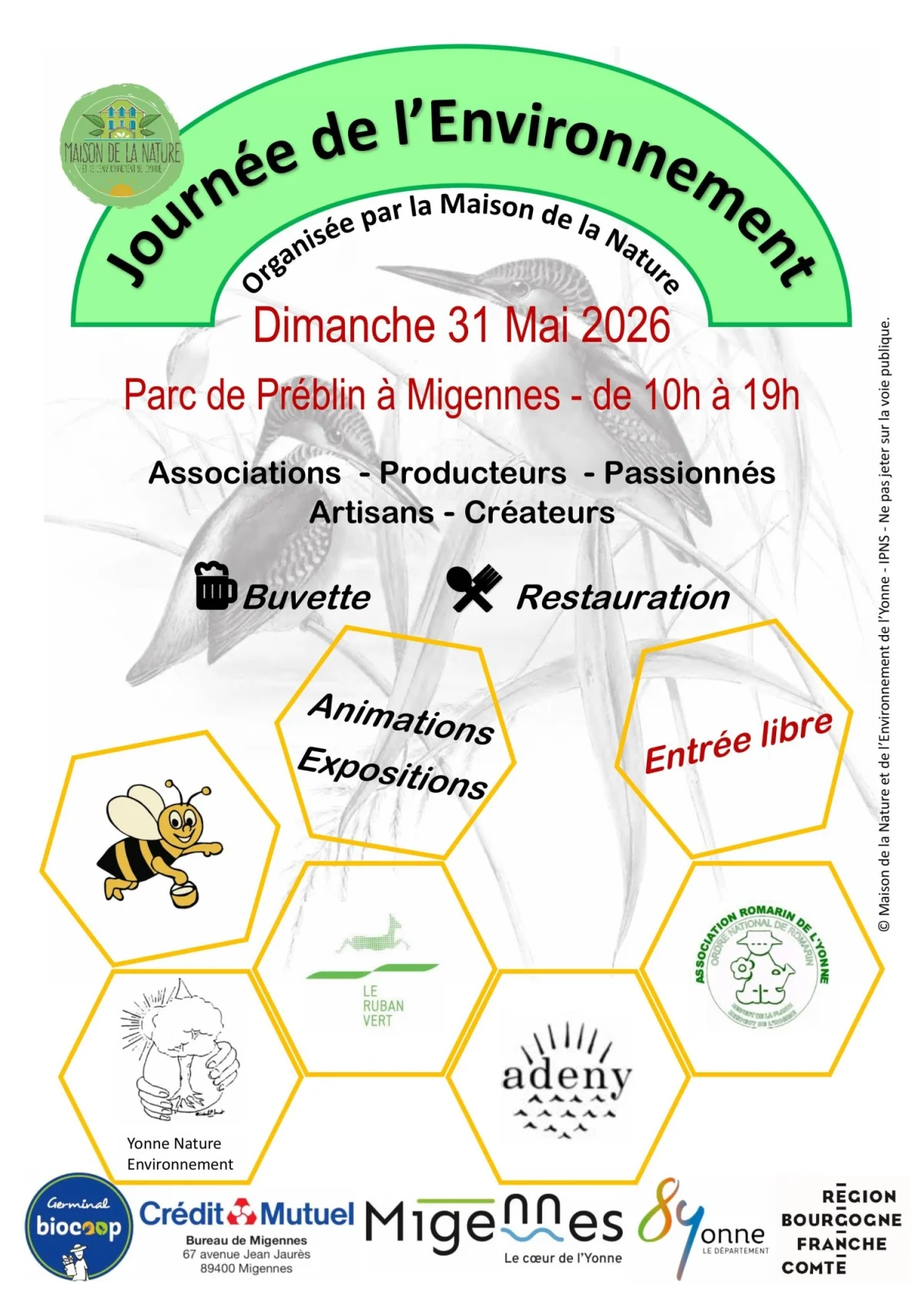 Journée de l'Environnement – Migennes (Parc du Moulin de Préblin) (affiche de l’événement)