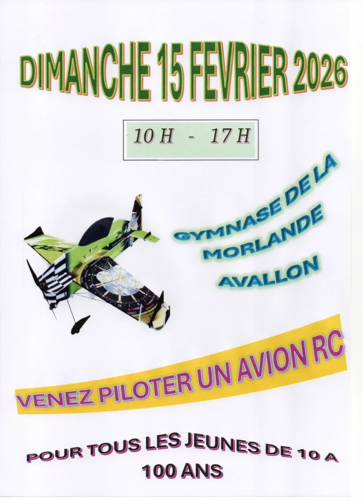 Journée porte ouverte du Club Aeromodelisme Avallonnais – Avallon (Gymnase COSEC) (affiche de l’événement)