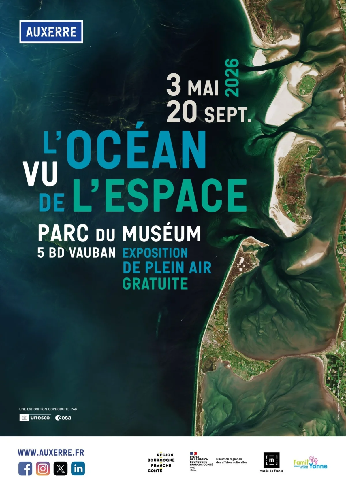 L'océan vu de l'espace – Auxerre (Muséum) (affiche de l’événement)