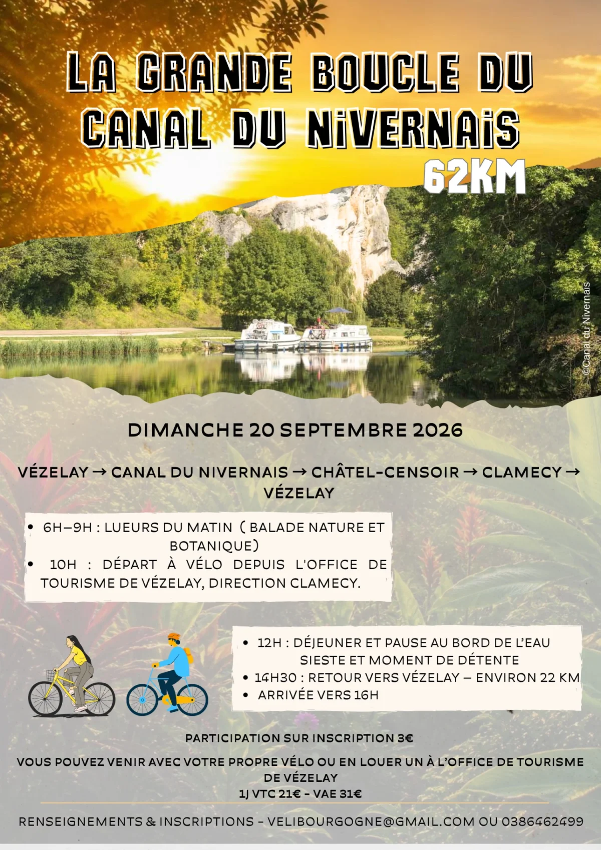 La grande Boucle du Canal du Nivernais – Vézelay (Office de Tourisme de Vézelay) (affiche de l’événement)