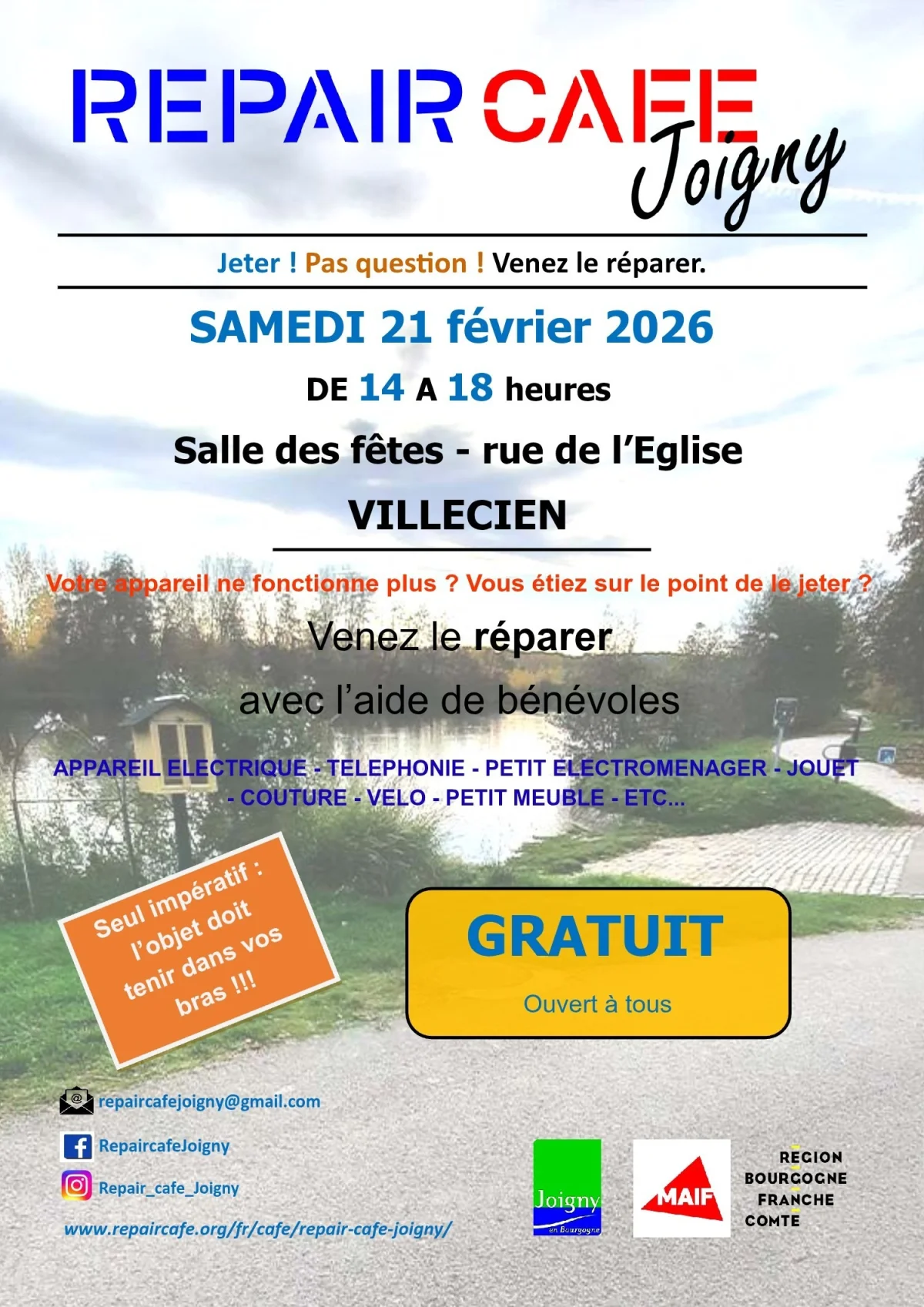 Le Repair café de Joigny à Villecien – Villecien (Salle des fêtes) (affiche de l’événement)