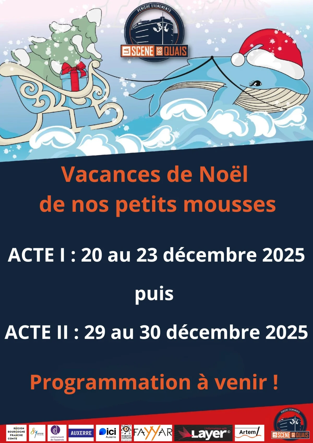 Les vacances des petits mousses de NOËL – Auxerre (Péniche-théâtre La scène des quais) (affiche de l’événement)