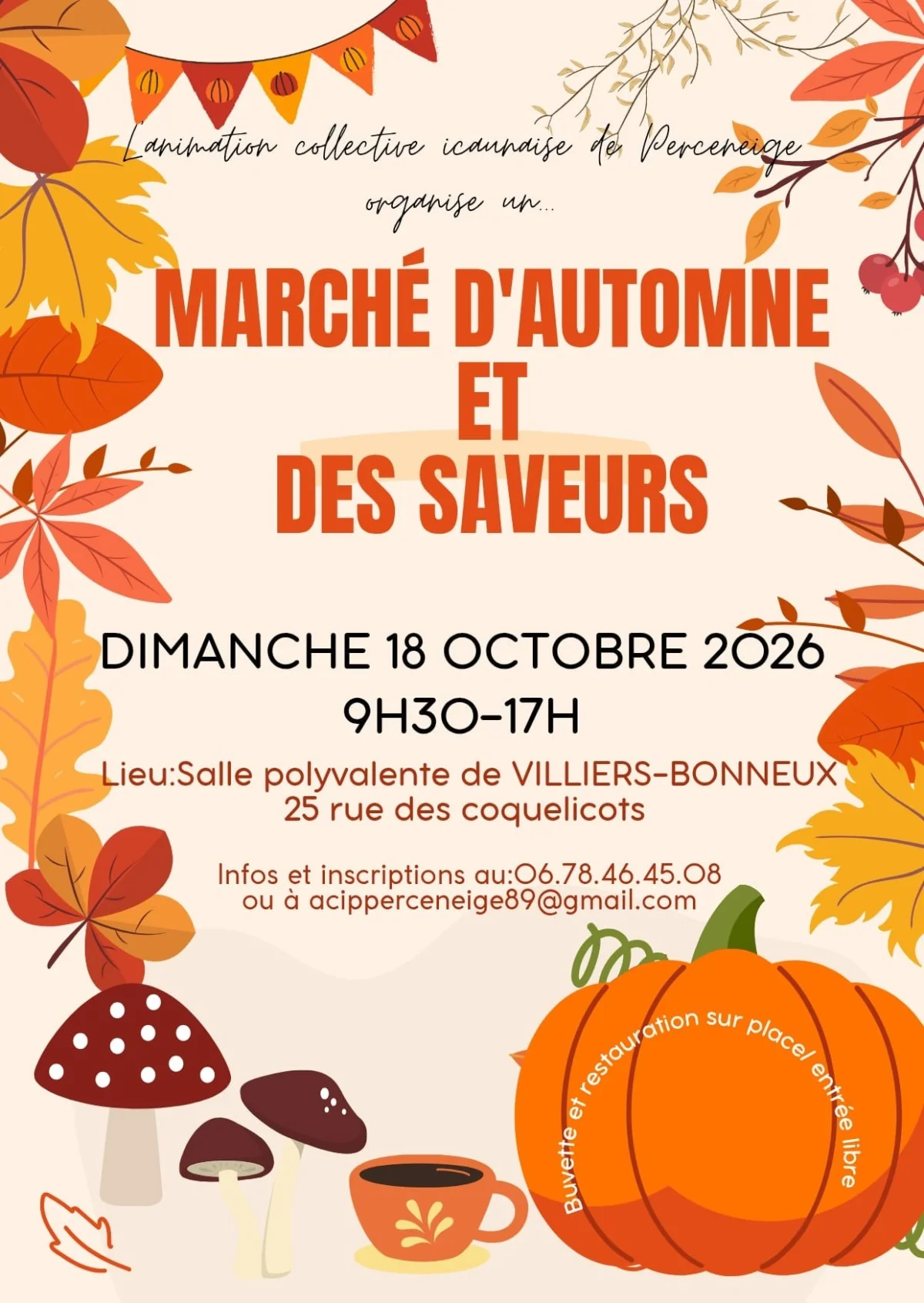 Marché d'automne et des saveurs – Villiers-bonneux / Perceneige (Salle polyvalente) (affiche de l’événement)
