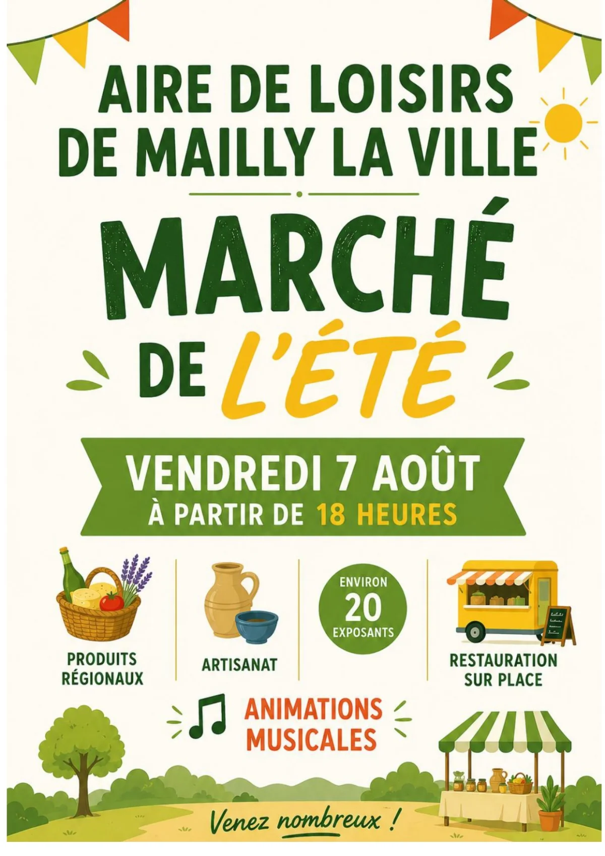 Marché de l'été – Mailly la Ville (Aire de loisirs) (affiche de l’événement)