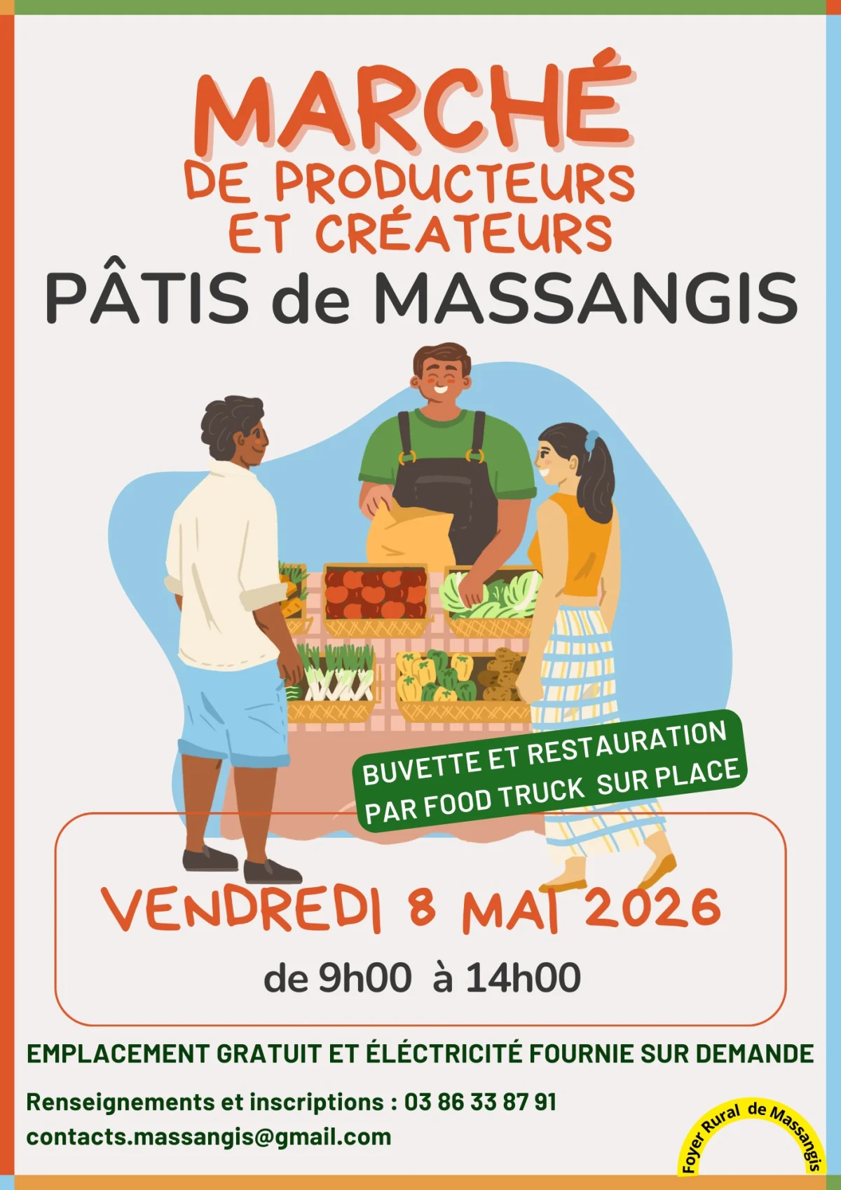 Marché de producteurs et créateurs – Massangis (Pâtis de Massangis) (affiche de l’événement)