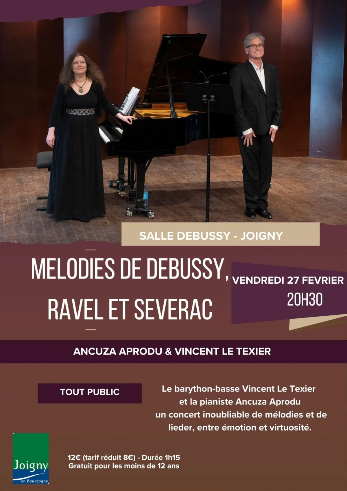 Mélodies de Debussy, Ravel et Séverac – Joigny (Salle Claude Debussy) (affiche de l’événement)