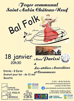 Bal folk avec Parissi & Les ateliers Accordéons et Cornemuses (An dro, valse, scottish, bourrée, chapeloise)