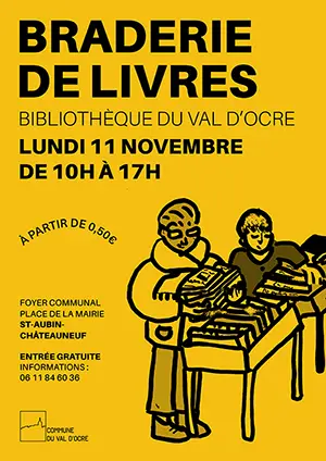 Braderie de livres : livres pour adultes (livres de poche, romans, polars, livres de cuisine, bricolage, histoire, BD, etc.) et pour enfants (albums, romans, documentaires, BD)