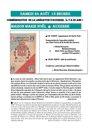 Commémorations des 80 ans de la Libération d’Auxerre le 24 août 1944 : inauguration de l'exposition 