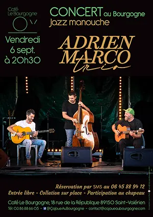 Concert avec Adrien Marco Trio (swing jazz manouche)