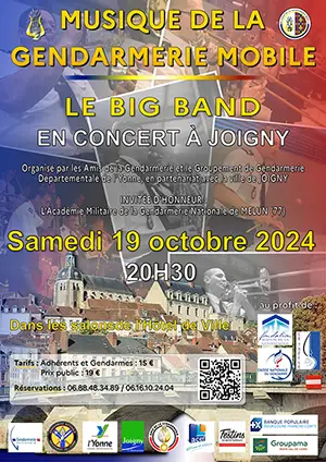 Concert du Big Band de la Musique de la Gendarmerie Mobile / Invitée d'honneur : L'Académie Militaire de la Gendarmerie Nationale de Melun (jazz et variétés)