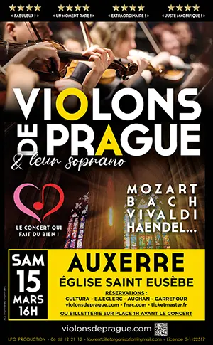 Concert : Violons de Prague (Mozart, Bach, Vivaldi, Haendel et tant d'autres)