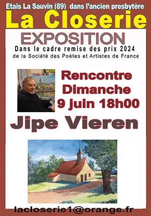 Exposition de Jipe Vieren dans la cadre de la remise des prix 2024 de la Socit des Potes et Artistes de France