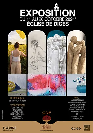 Exposition artistique avec Alexeï Dernov, Catherine Longatte, Claire Grosjean, Ugo Guttadoro, Sylvie Charmeroy, Sophie Baron et le Photoclub Auxerrois