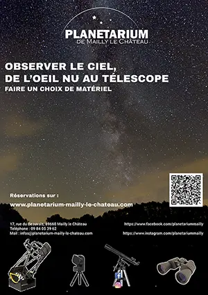 Séance de planétarium : Observer le ciel, de l'oeil nu au téléscope (faire un choix de matériel)