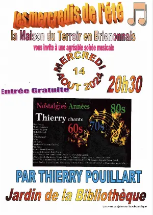 Soire musicale des annes 60s, 70s et 80s par Thierry Pouillart dans le cadre des mercredis de l't