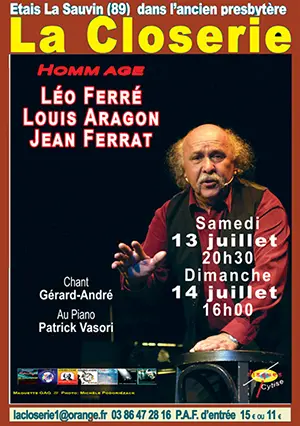 Hommage  Louis Aragon, Lo Ferr, Jean Ferrat (cration / chanson / piano voix) avec Grard-Andr
