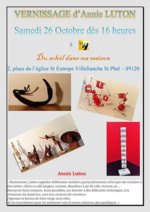 Vernissage et exposition d'Annie Luton (plasticienne)