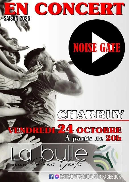 Concert avec Noise Gate (reprises rock français et anglo-saxon) – Charbuy (La Bulle aux Prés Verts) (affiche de l’événement)