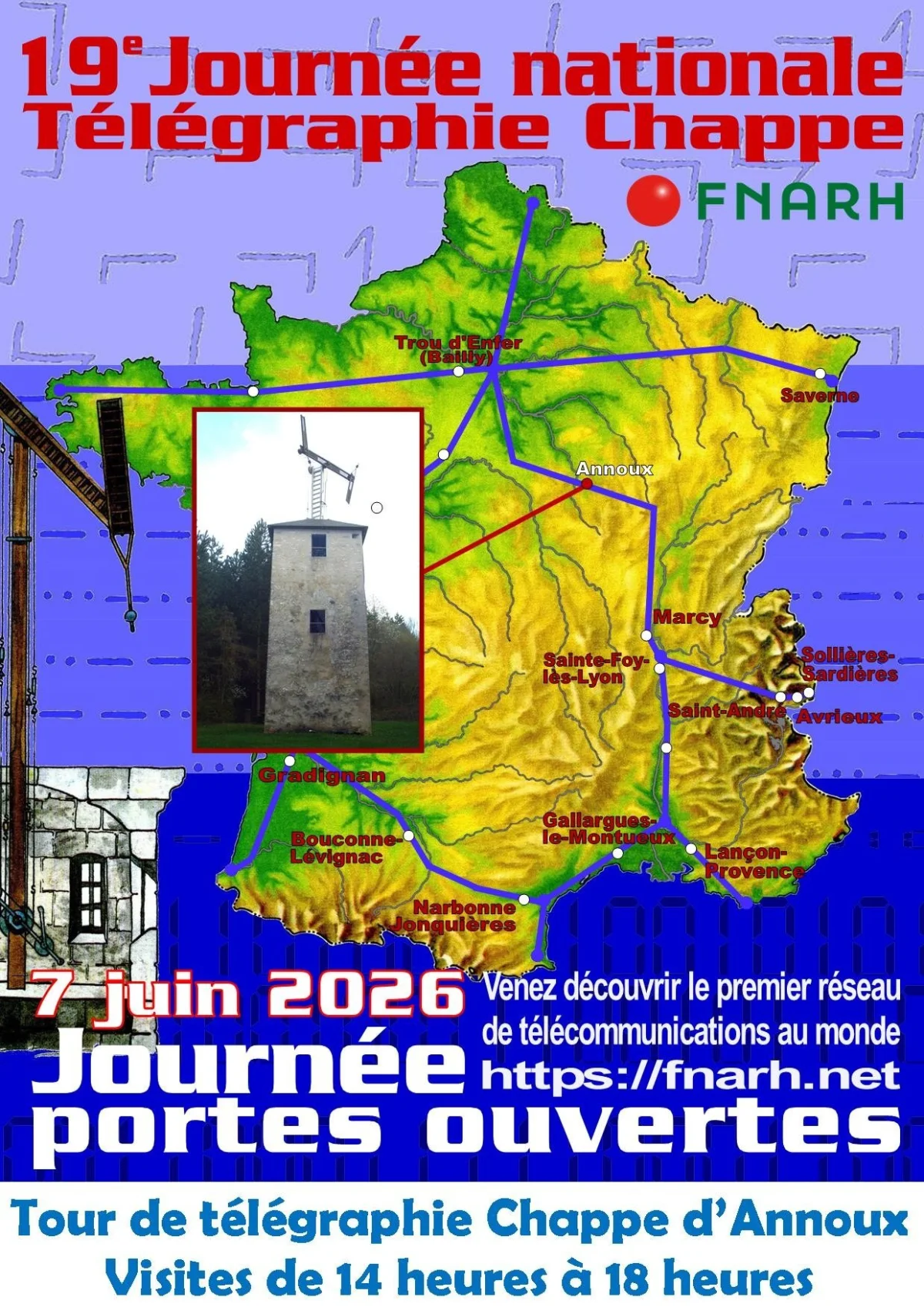 Ouverture de la Tour Chappe d’Annoux – Annoux (Bois de la Reppes à Annoux) (affiche de l’événement)