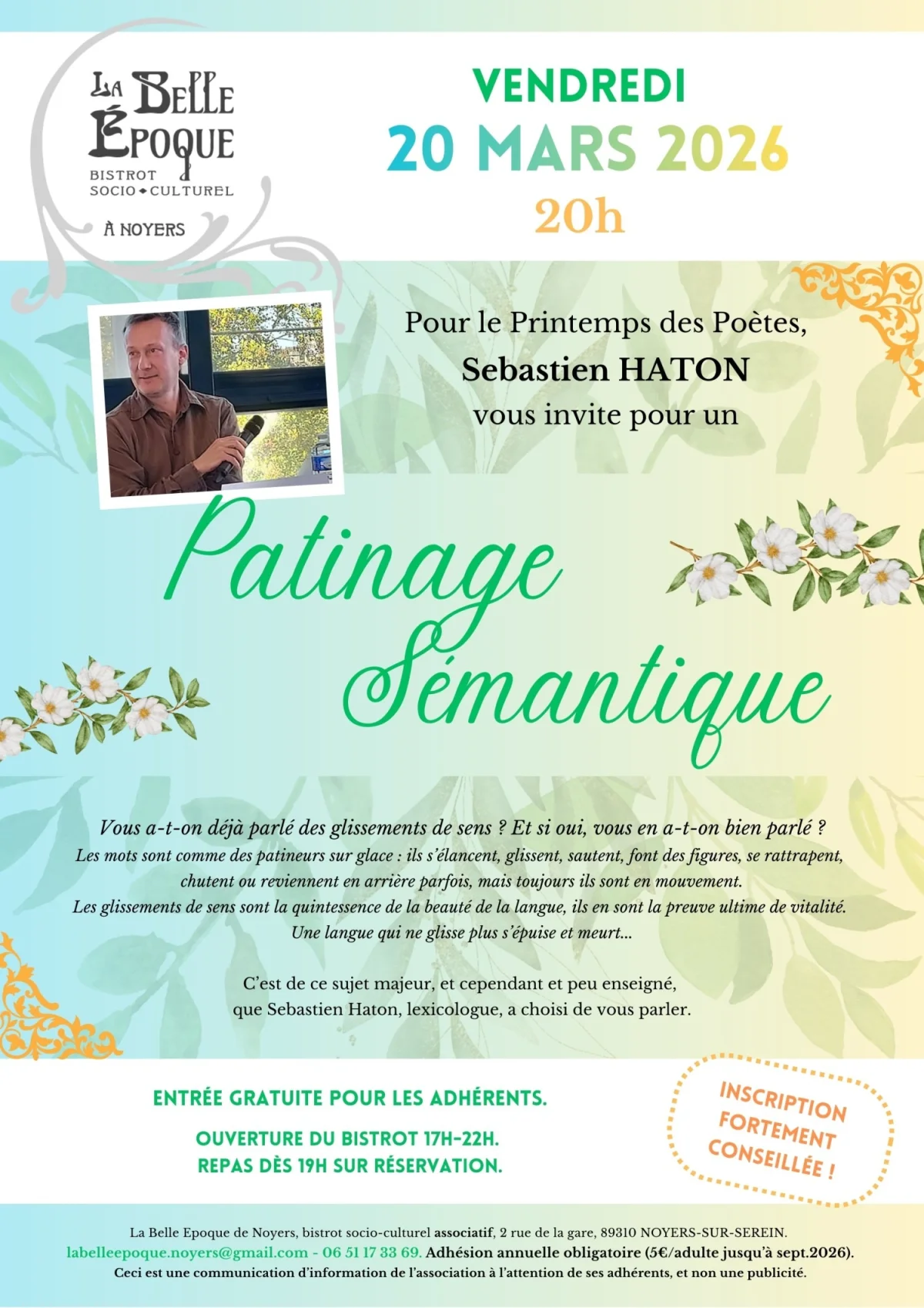 Patinage Semantique avec Sebastien Haton – Noyers (La Belle Epoque de Noyers) (affiche de l’événement)
