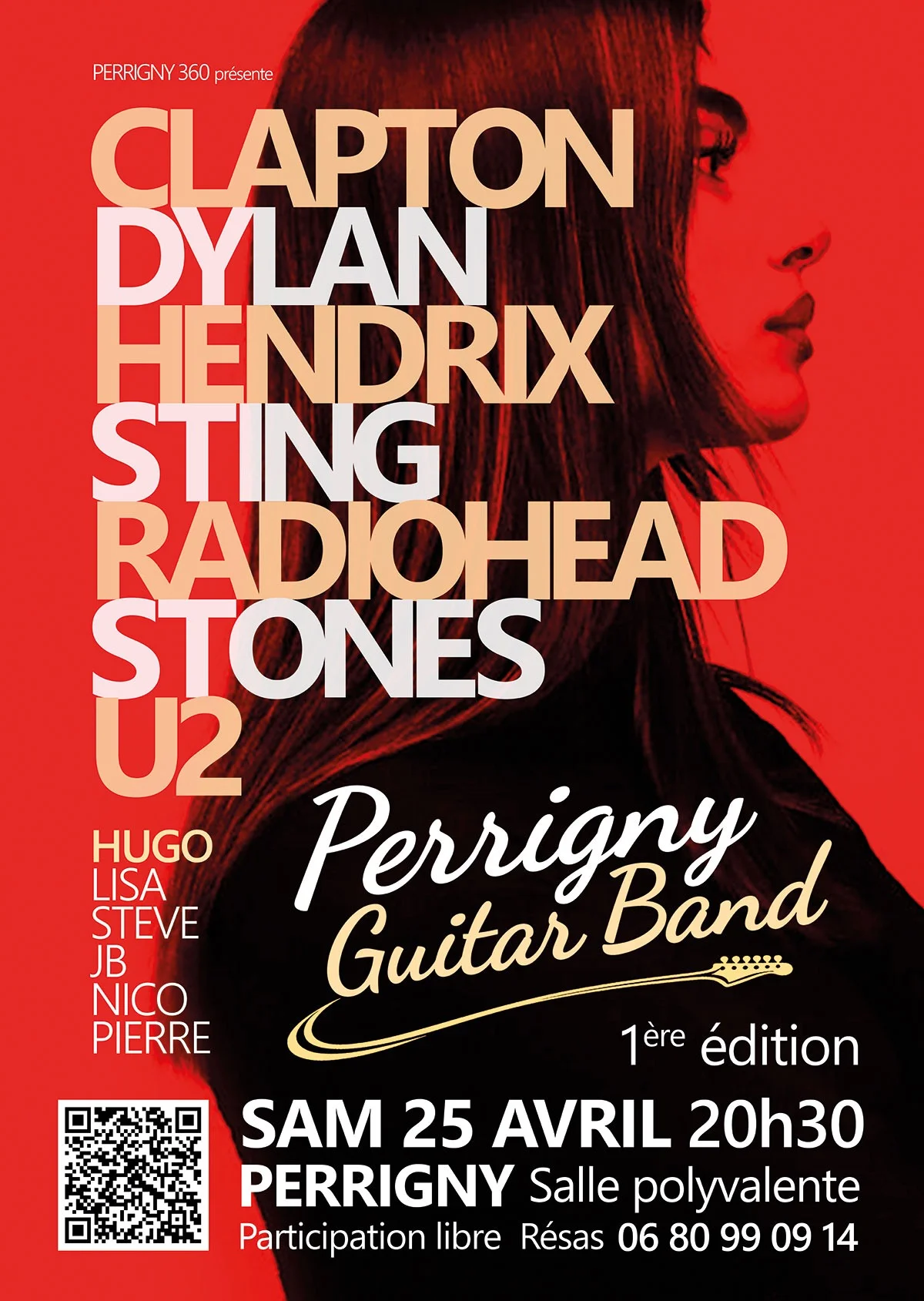 Perrigny Guitar Band (1ère édition) : Concert unplugged autour de Clapton, Dylan, Hendrix, Sting, Radiohead, Rolling Stones, U2 et autres (programme modifié) – Perrigny (Salle polyvalente) (affiche de l’événement)