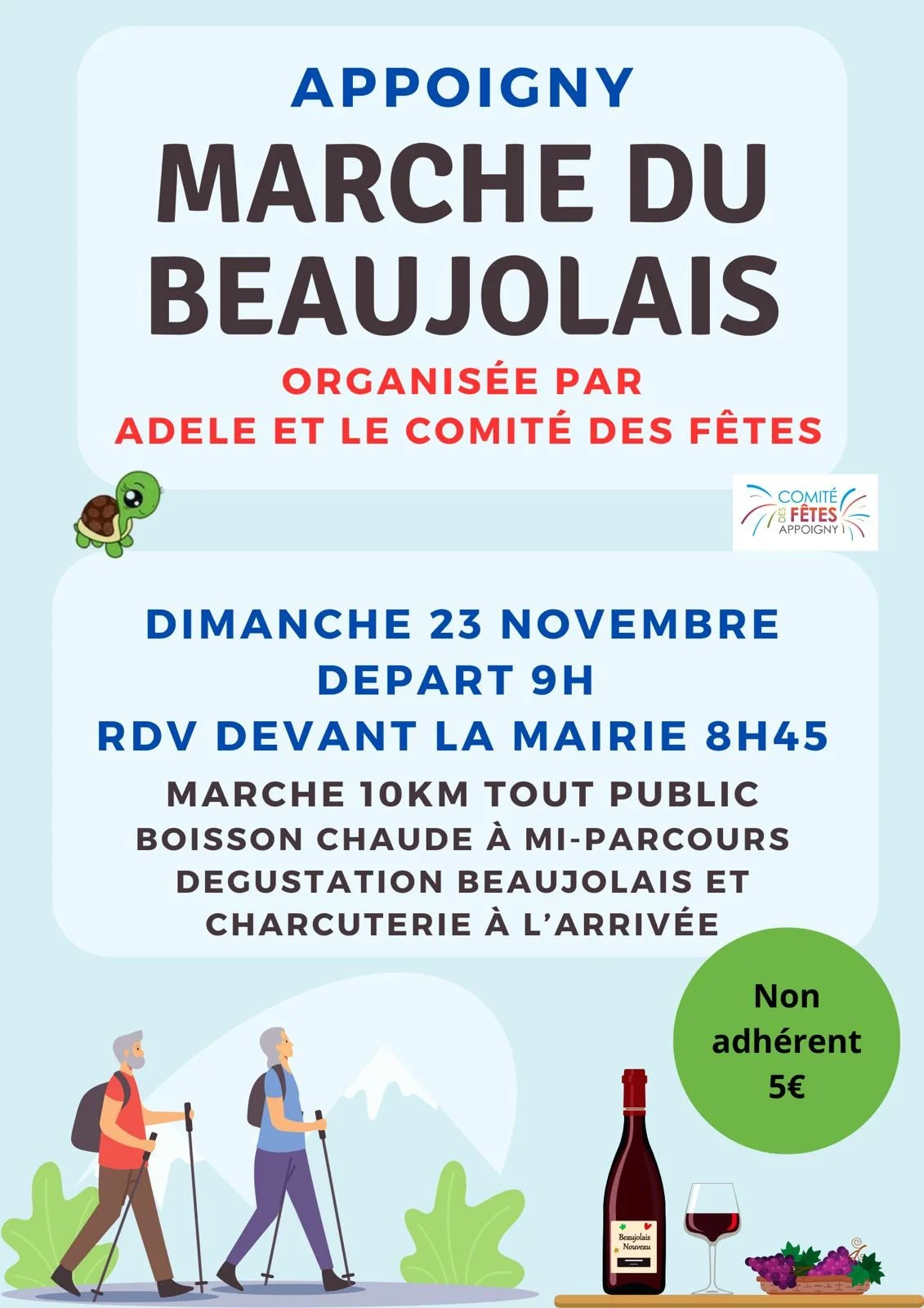 Randonnée du beaujolais à Appoigny – Appoigny (Devant la Mairie) (affiche de l’événement)