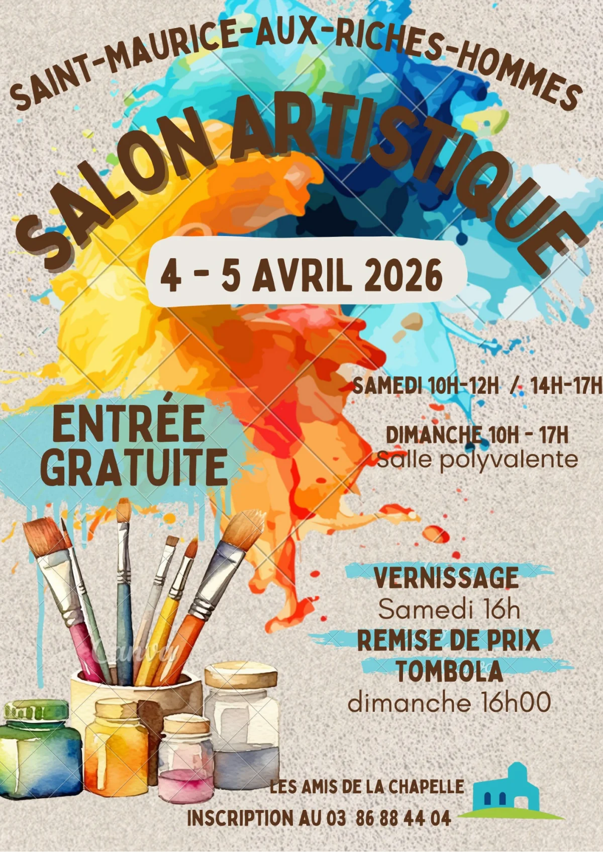 Salon Artistique – Saint-Maurice-aux-Riches-Hommes (Salle polyvalente) (affiche de l’événement)