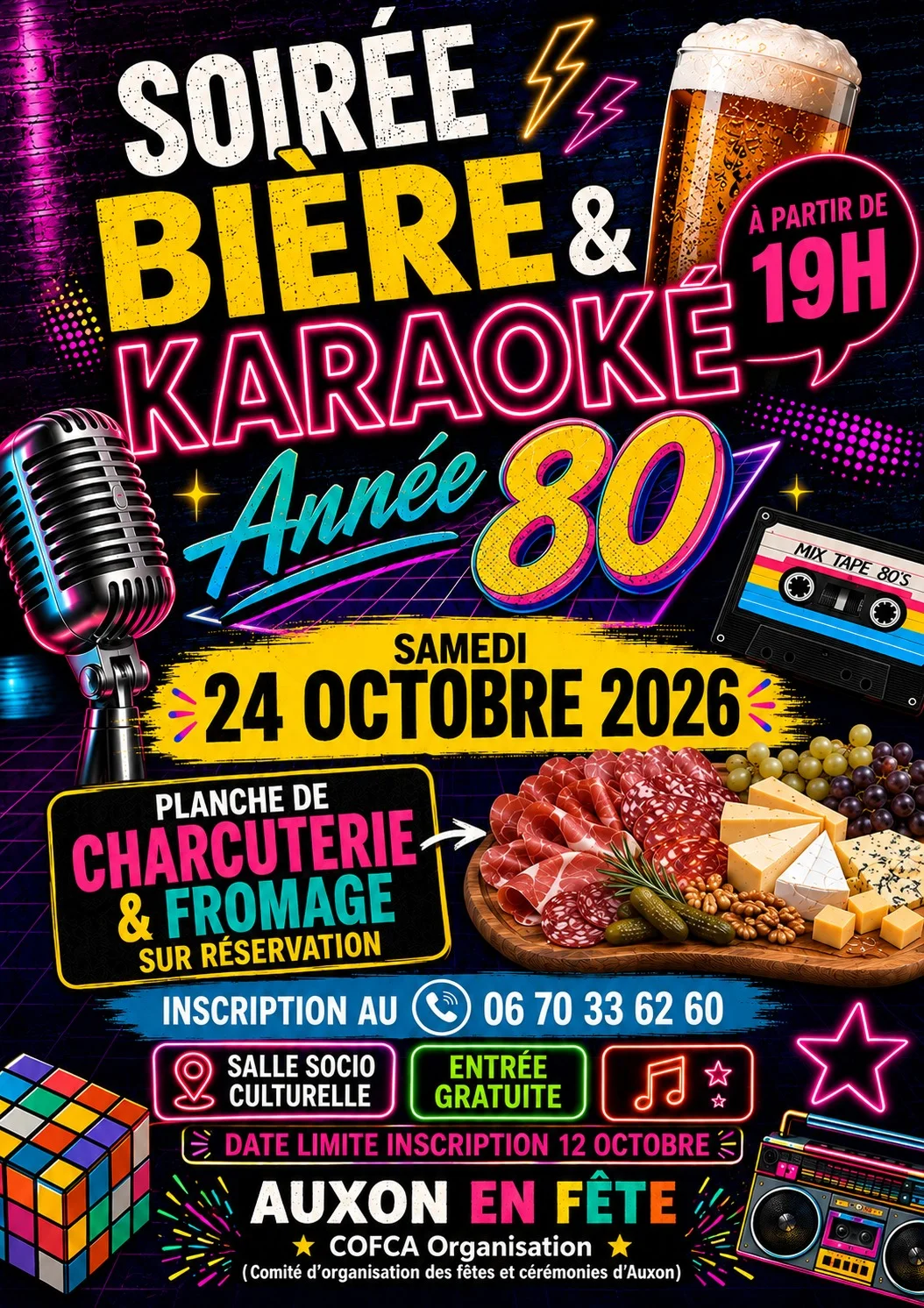Soirée Bière et Karaoké – Auxon / Aube (Salle Socio culturelle) (affiche de l’événement)