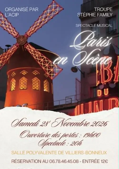 Soirée cabaret – Villiers-Bonneux (Salle polyvalente) (affiche de l’événement)
