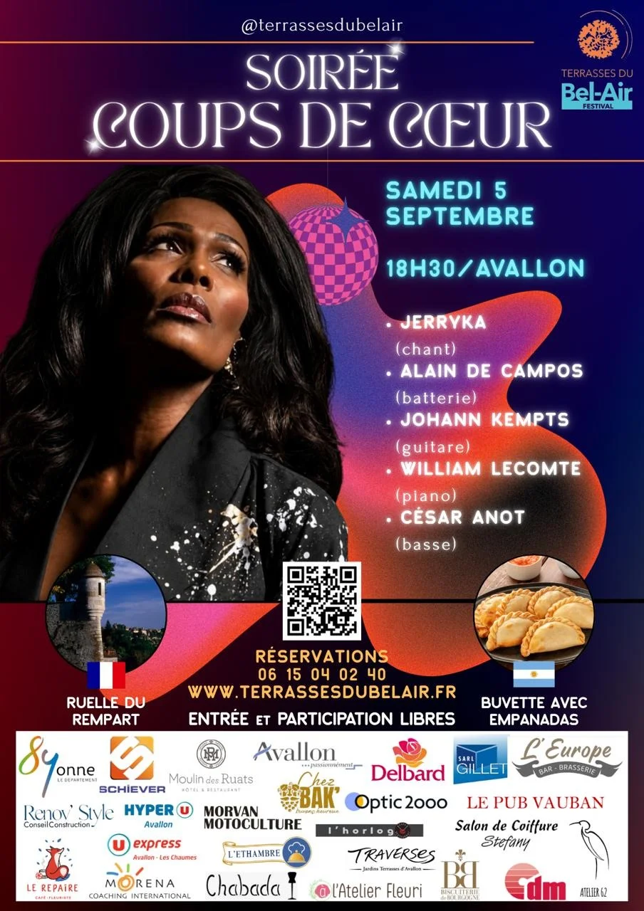 Soirée Coups de coeur dans le cadre du Festival Terrasses du Bel-Air – Avallon (Terrasses du Bel-Air) (affiche de l’événement)