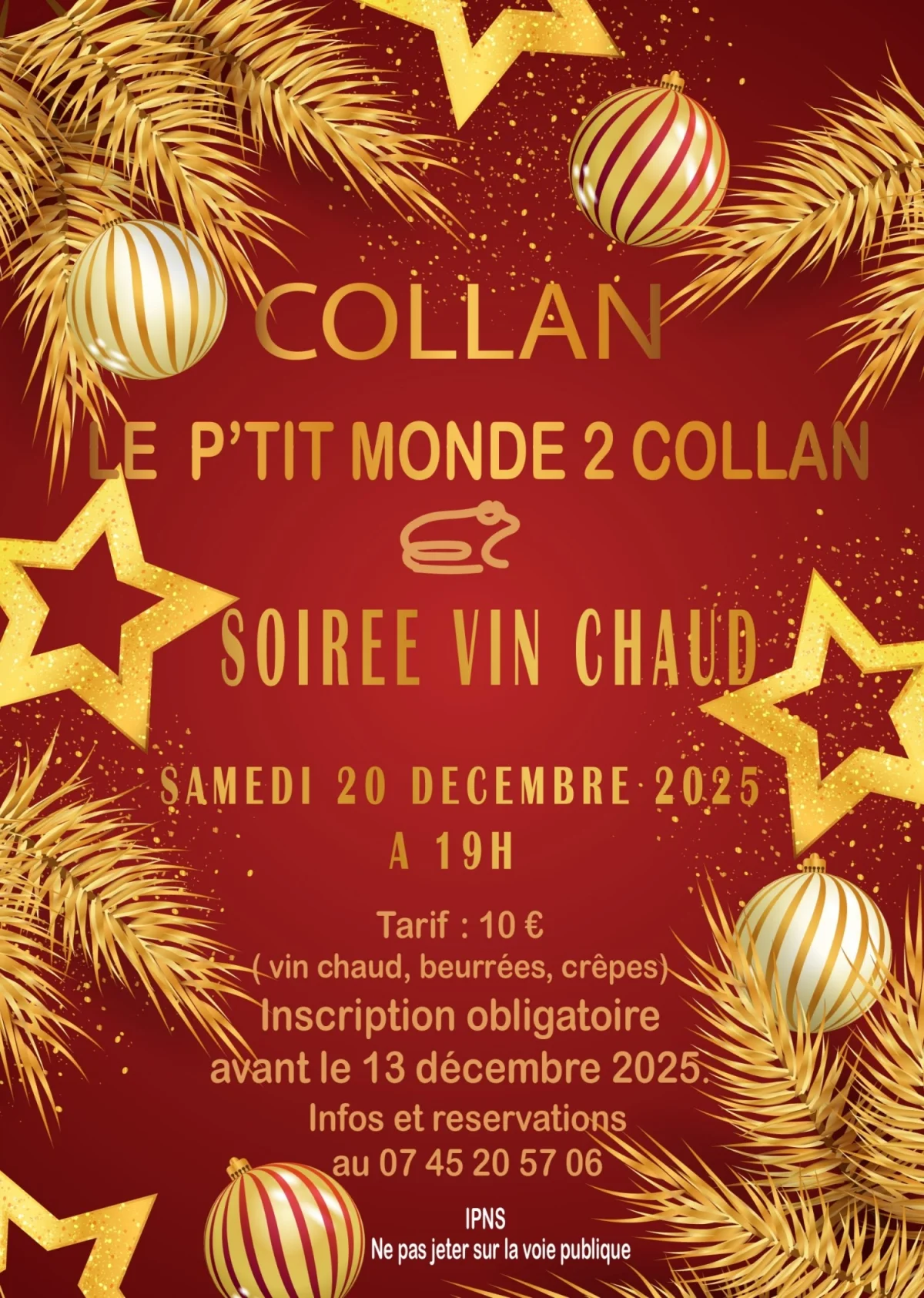 Soirée de Noël (vin chaud, beurrées, crêpes...) – Collan (Salle des Fêtes) (affiche de l’événement)