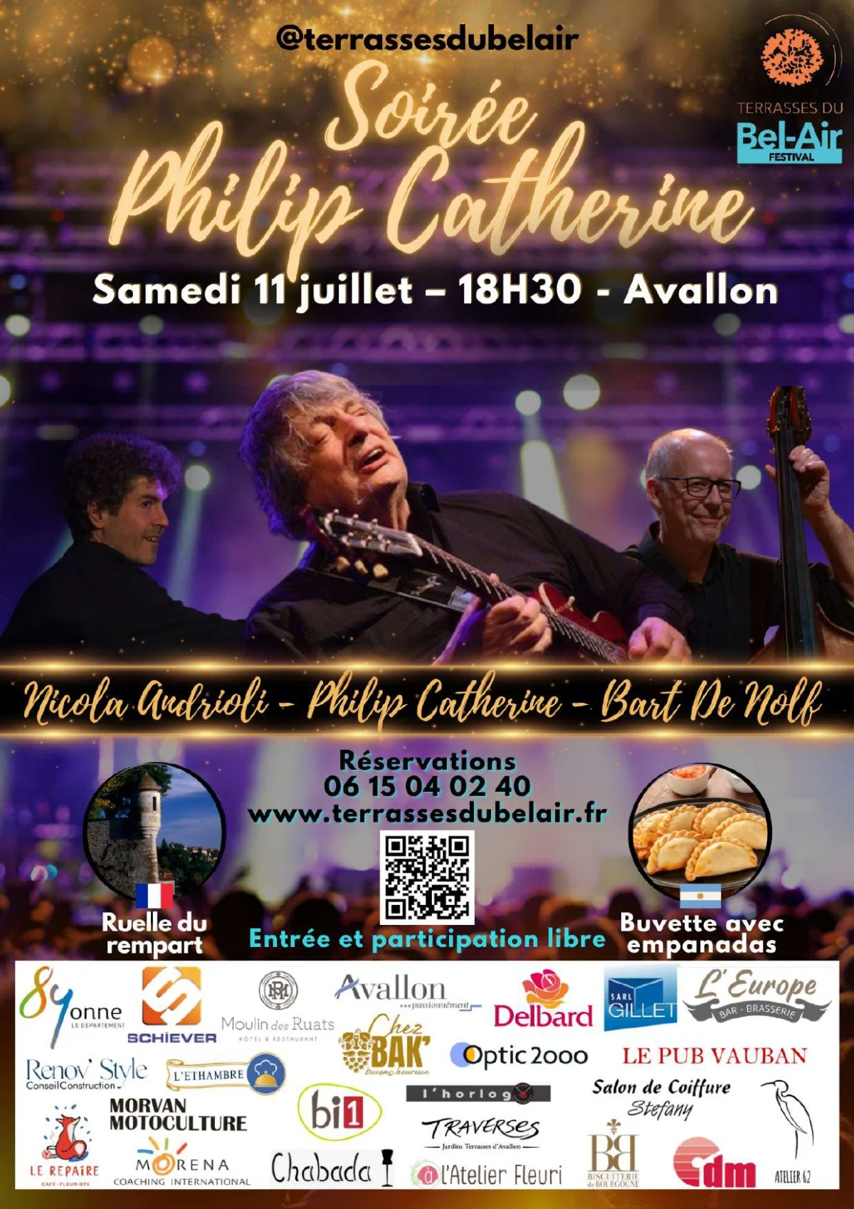 Soirée Philip Catherine dans le cadre du Festival Terrasses du Bel-Air – Avallon (Terrasses du Bel-Air) (affiche de l’événement)