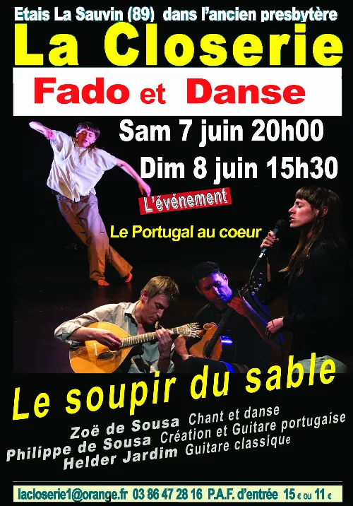 Spectacle "Le soupir du sable" (Fado / Danse, Musique du monde) – Etais-la-Sauvin (Théâtre de la Closerie) (affiche de l’événement)