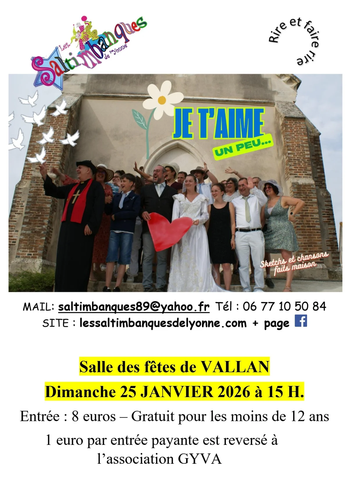 Spectacle "Je t'aime... Un peu..." – Vallan (Salle des fêtes) (affiche de l’événement)