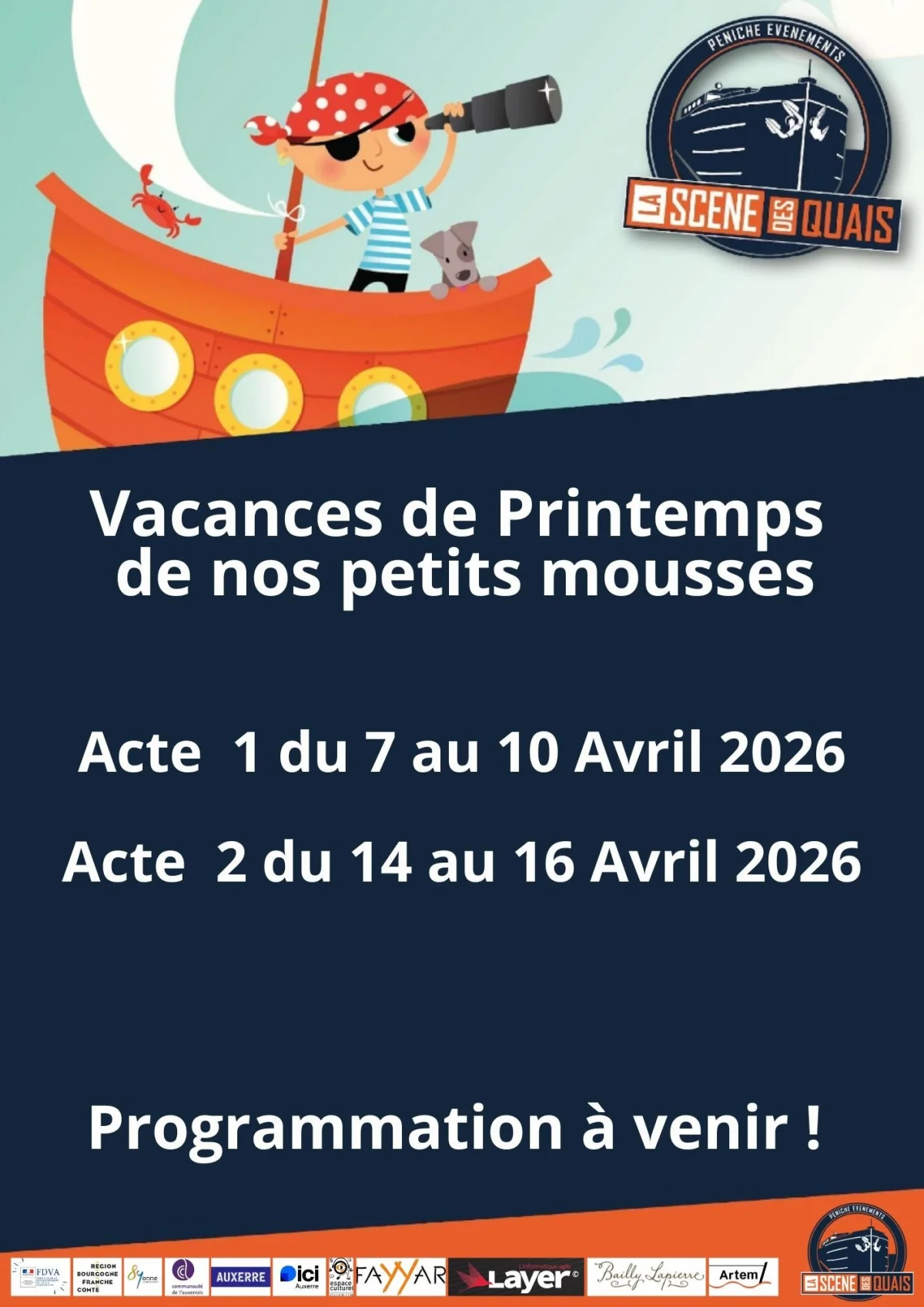 Les vacances des petits mousses de Printemps – Auxerre (Théâtre La Scène des Quais) (affiche de l’événement)