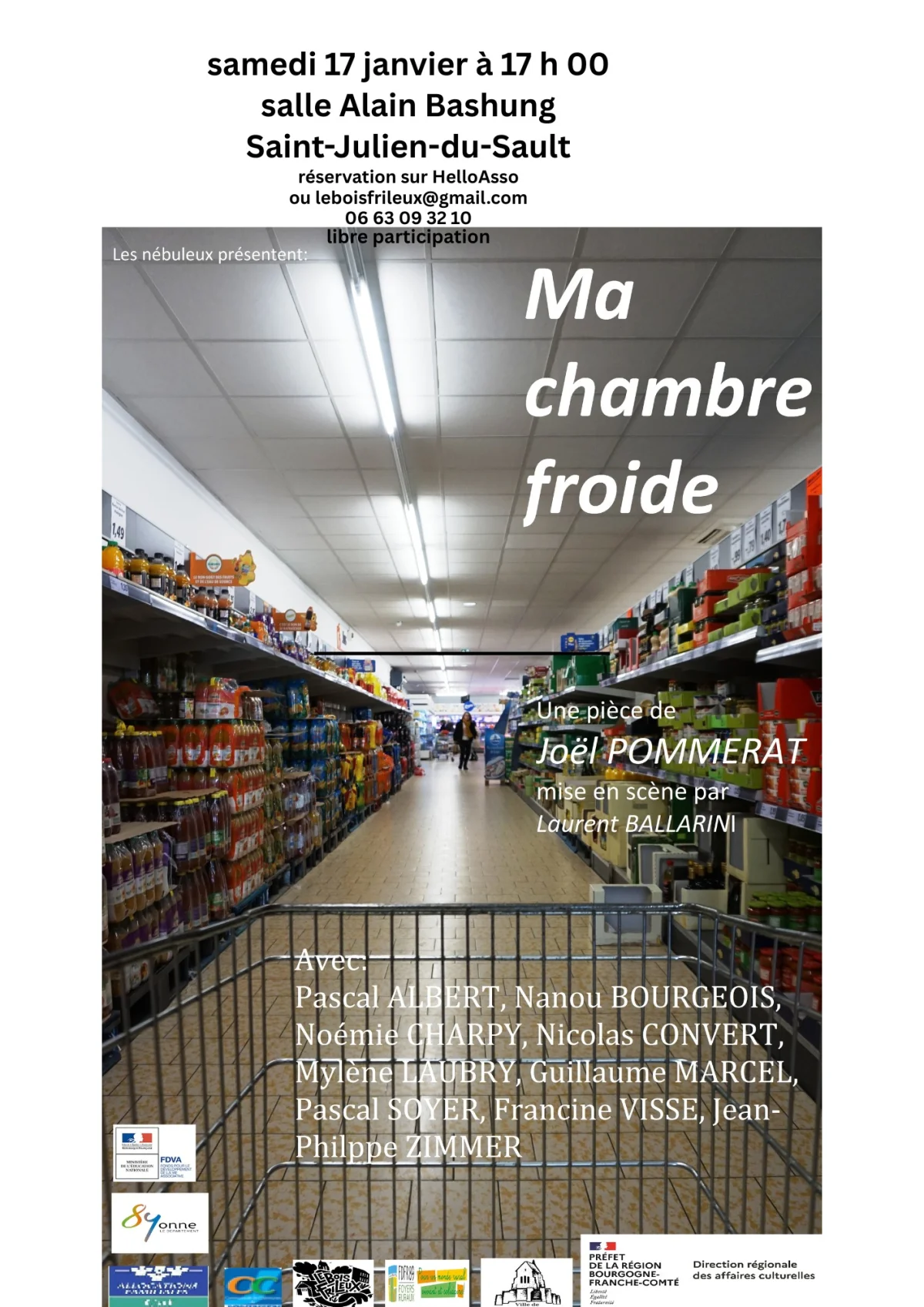 Théâtre : représentation de "Ma Chambre Froide" de Joël Pommerat par la Compagnie Les Nébuleux – Saint-Julien-du-Sault (Salle Alain Bashung) (affiche de l’événement)