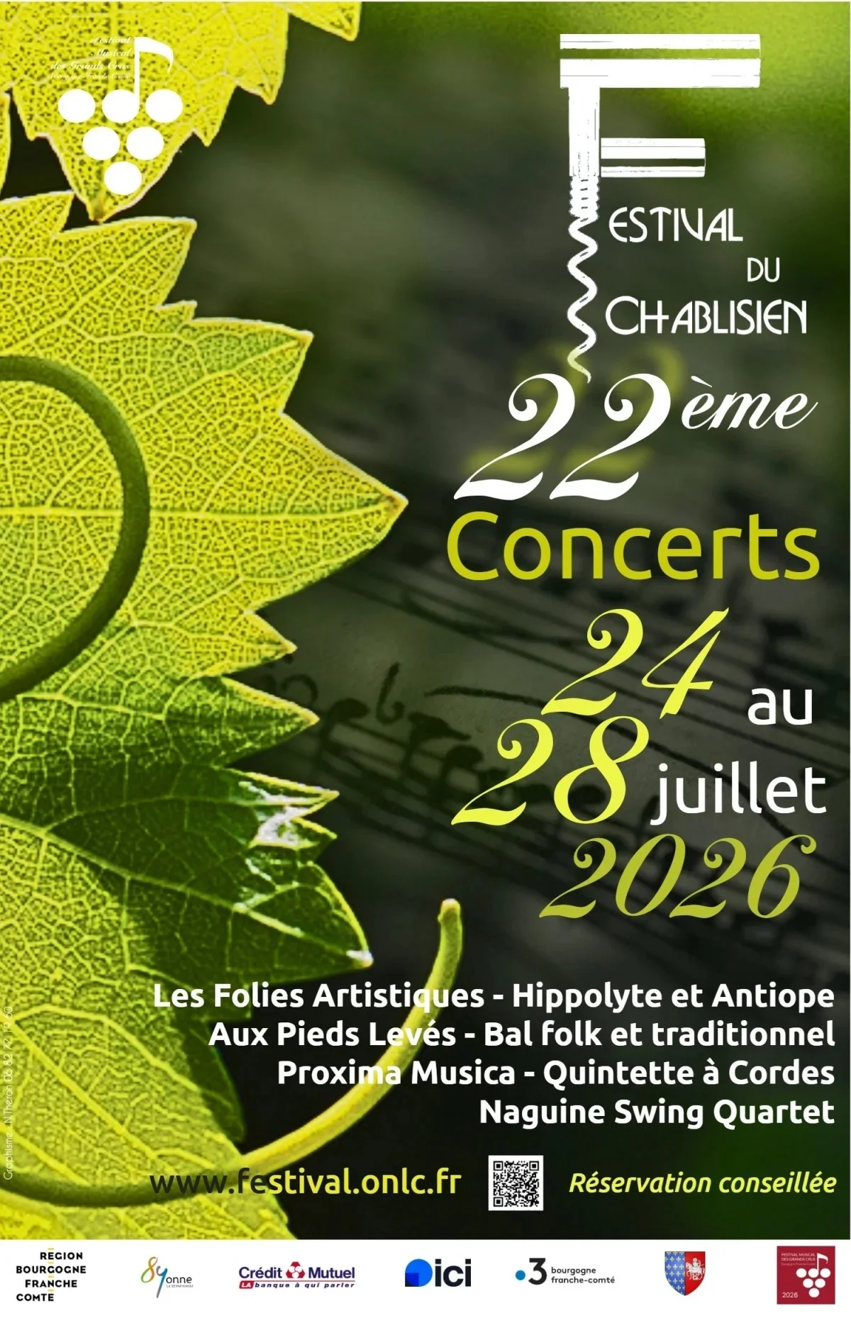 Concert avec Naguine Swing Quartet + dégustation de Chablis dans le cadre du Festival du Chablisien – Venouse (Grange de Beauvais) (affiche de l’événement)
