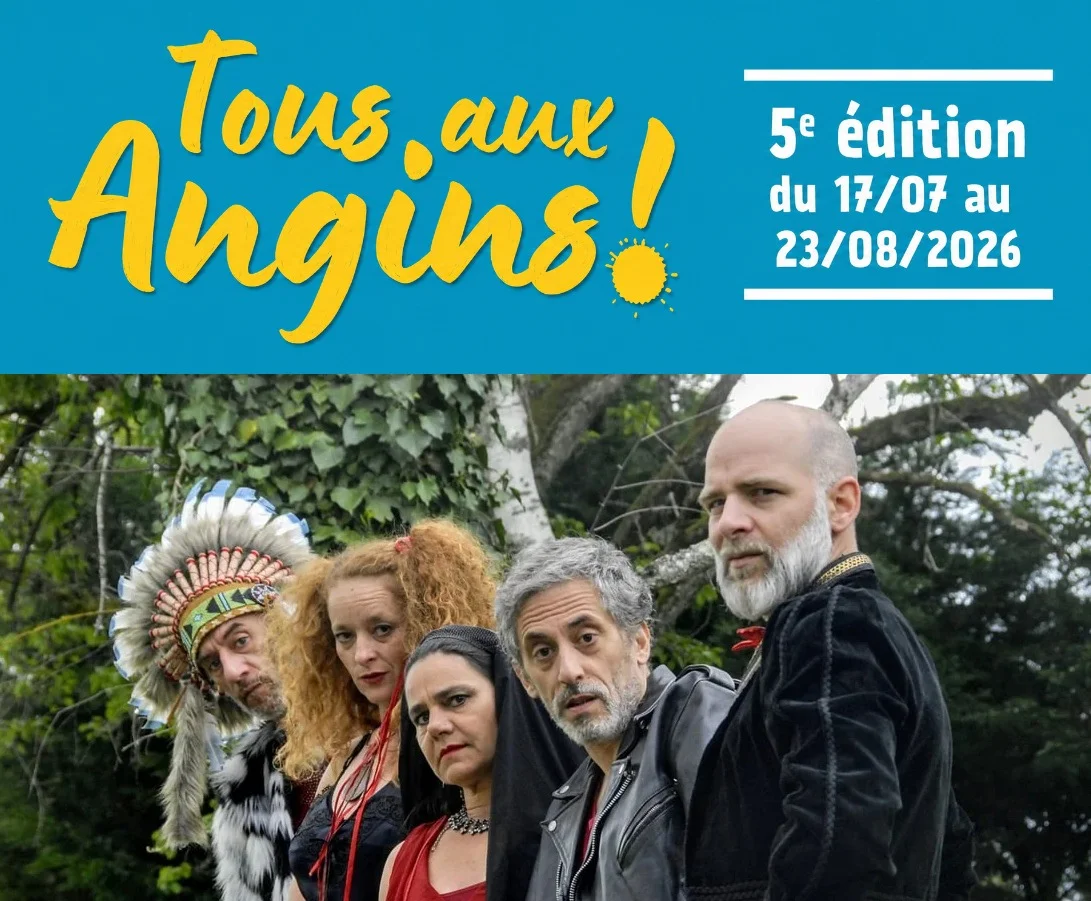 Théâtre : "La Tragibile d'Andromaque" (La tragédie revisitée en mode burlesque / Tout public) dans le cadre du festival "Tous aux Angins !" – Tannerre-en-Puisaye (Lieu-dit Les Angins / sous chapiteau) (affiche de l’événement)