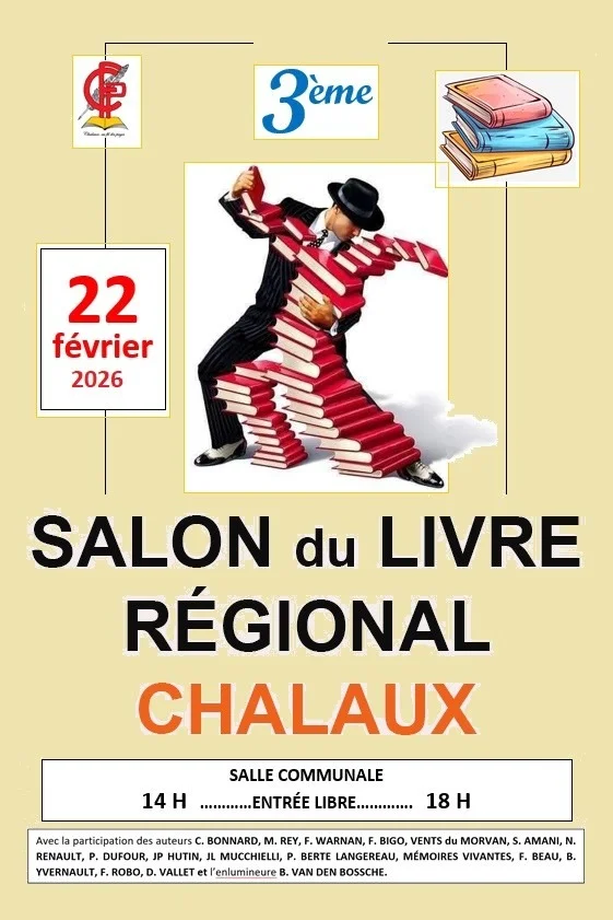 Troisième salon du livre régional – Chalaux / Nièvre (Salle communale) (affiche de l’événement)