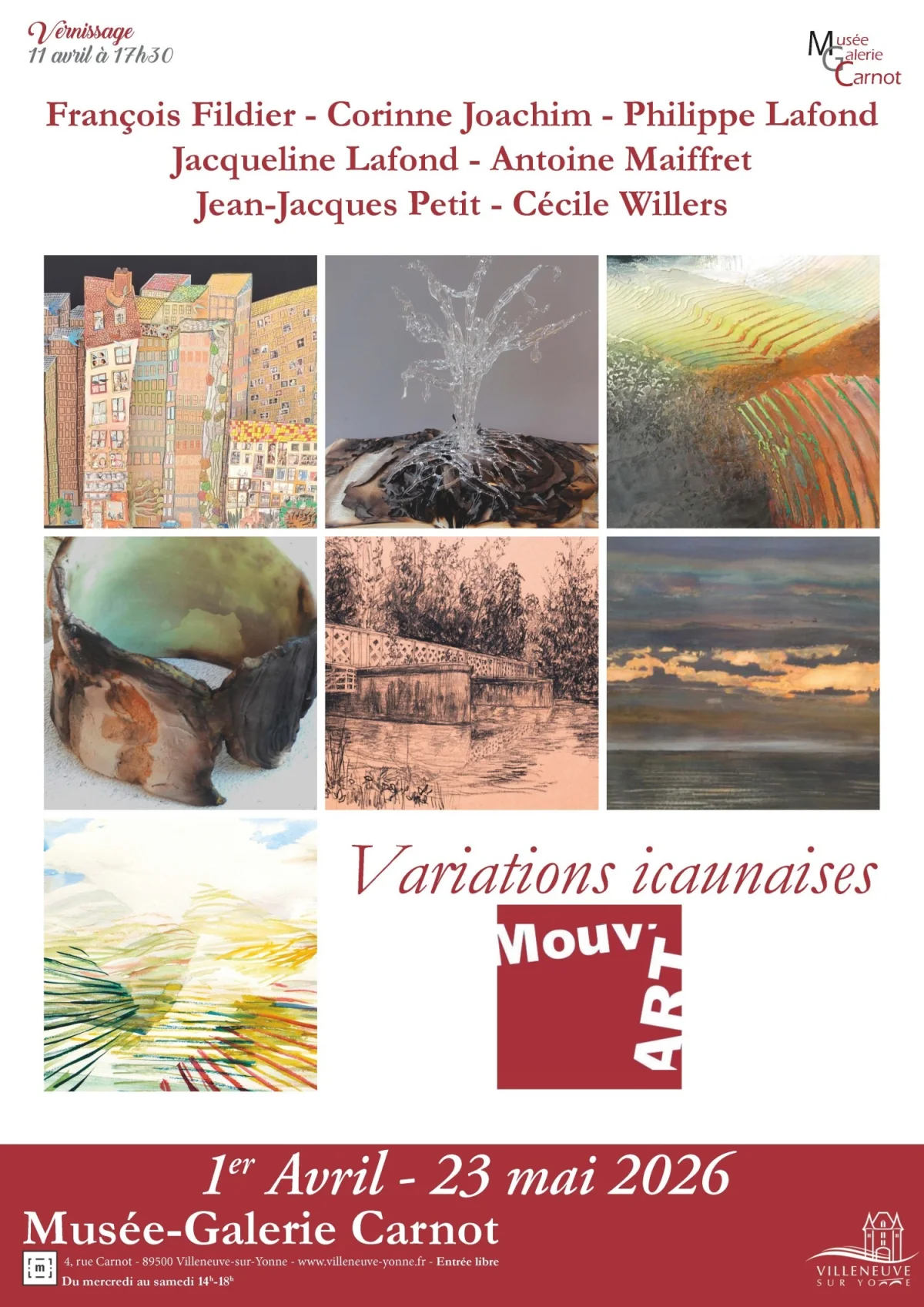 Variations iconaises – Villeneuve-sur-Yonne (Musée Galerie Carnot) (affiche de l’événement)