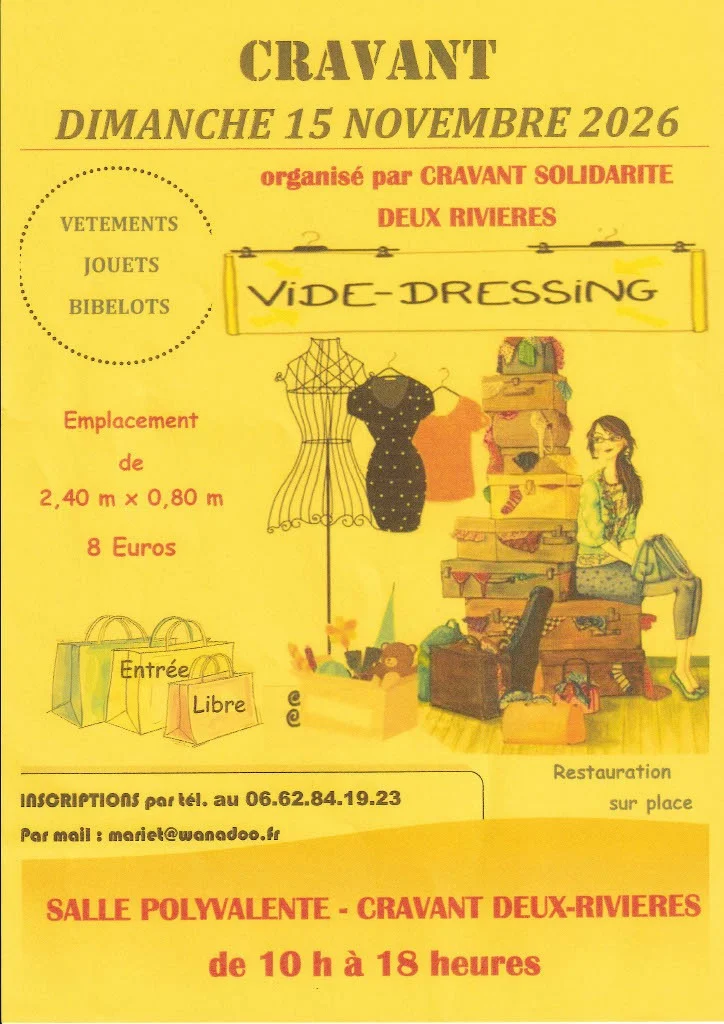 Vide dressing – Cravant Deux Rivieres 89460 Cravant (Salle Polyvalente) (affiche de l’événement)