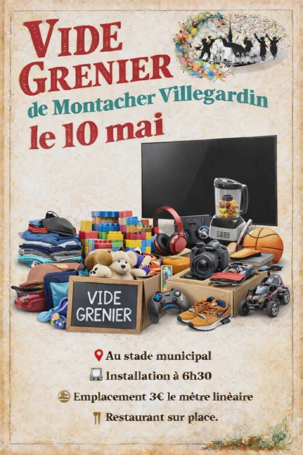 ANNULE // Vide grenier – Montacher-Villegardin (stade) (affiche de l’événement)