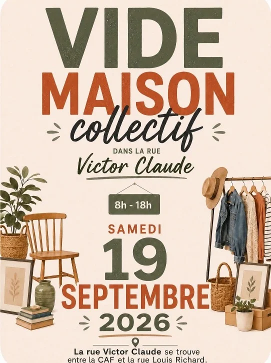 Vide maison collectif – Auxerre (Rue Victor Claude) (affiche de l’événement)