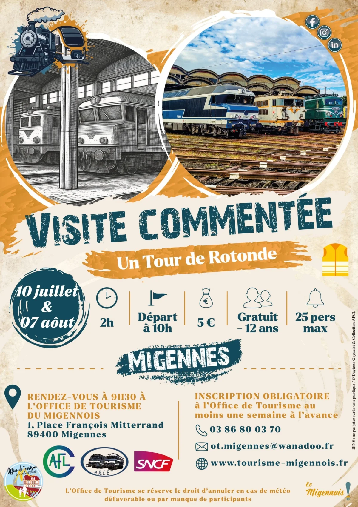 Visite commentée - Un Tour de Rotonde – Migennes (Gare de Laroche-Migennes) (affiche de l’événement)