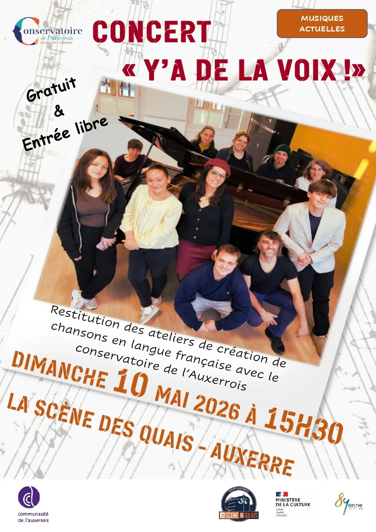 Y'a de la voix ! – Auxerre (Théâtre La scène des quais) (affiche de l’événement)